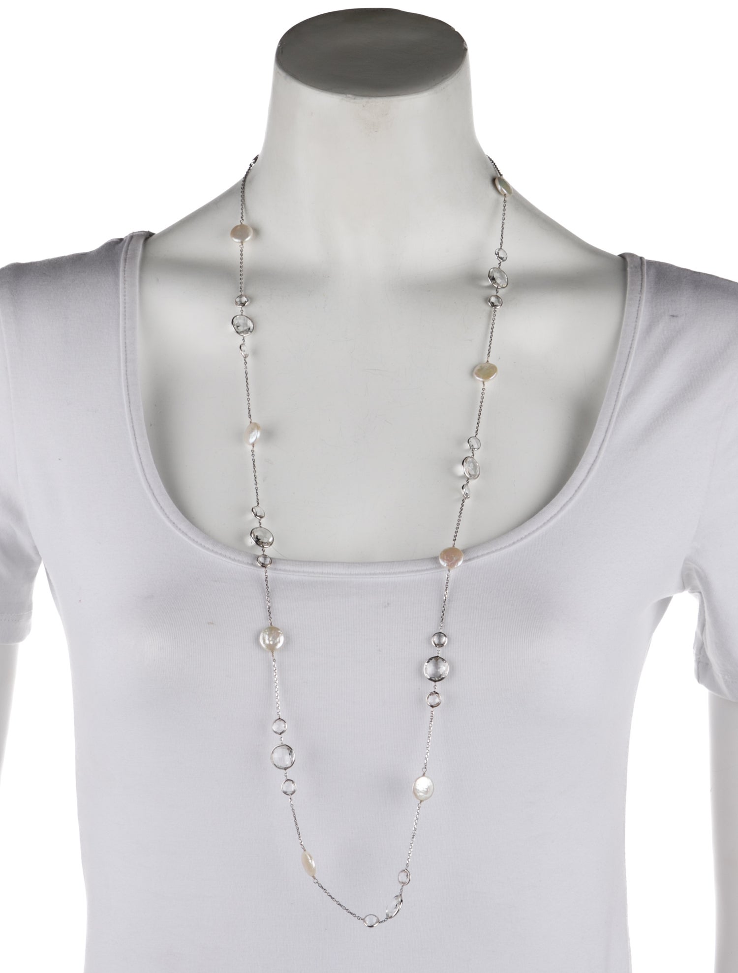 Necklace 14K Pearl & Topaz Station Necklace